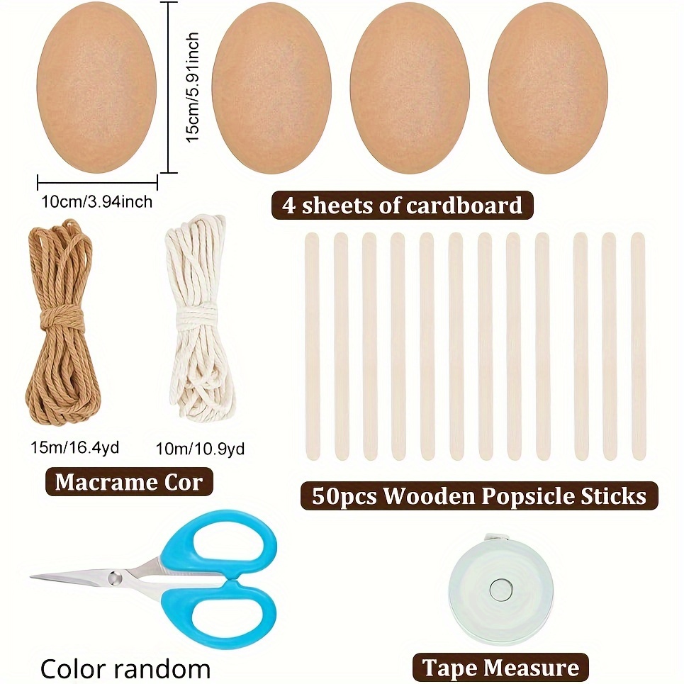 [random Accessory Color] 2 Sets Woven Basket Kit Macrame Cord Basket Weaving Kit Basket Making Supplies Suitable For Arts And Crafts Projects And Easter Basket Activities