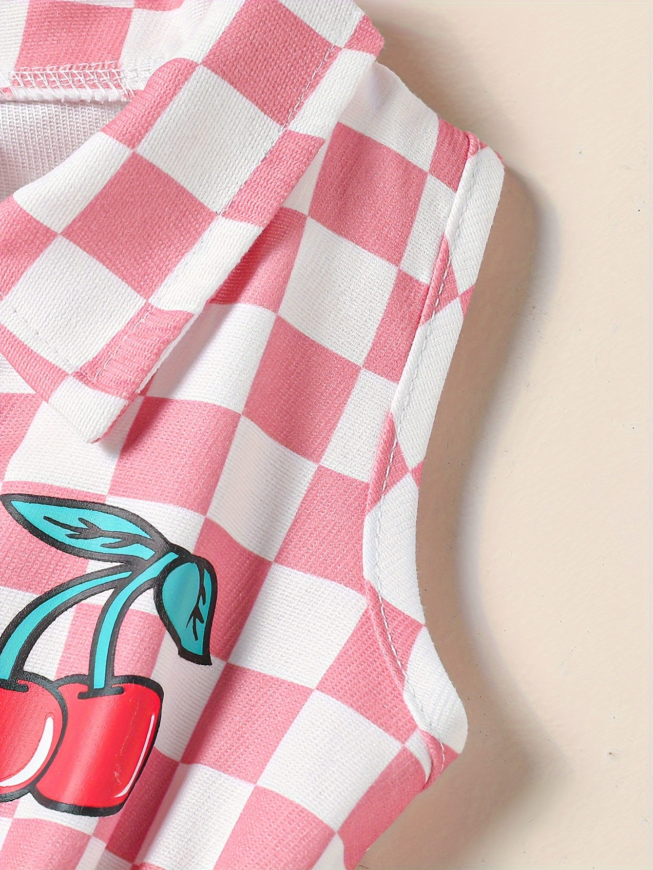 Sleeveless bodysuit- Cherry pattern