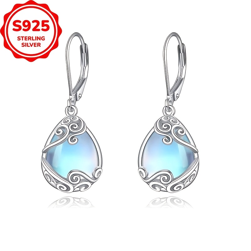 

Pair Of Exquisite Teardrop Shape Women's Dangle Earrings Set With Beautiful , S925 Silver, Suitable For , Wedding Accessories, Women's Jewelry Gift, Hypoallergenic Silver, Weight 3.5g