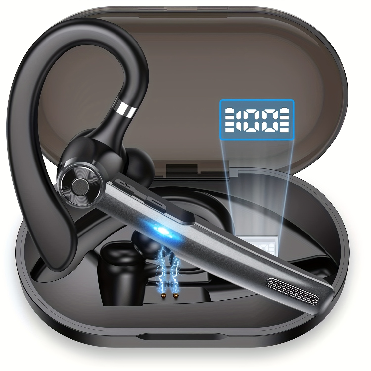 Image of Wireless Headset With 400mah Charging Case 55 Hours Playtime Headphone, Built-in Mic For Driving/business/office, Compatible For Ios/ Mobile Phones