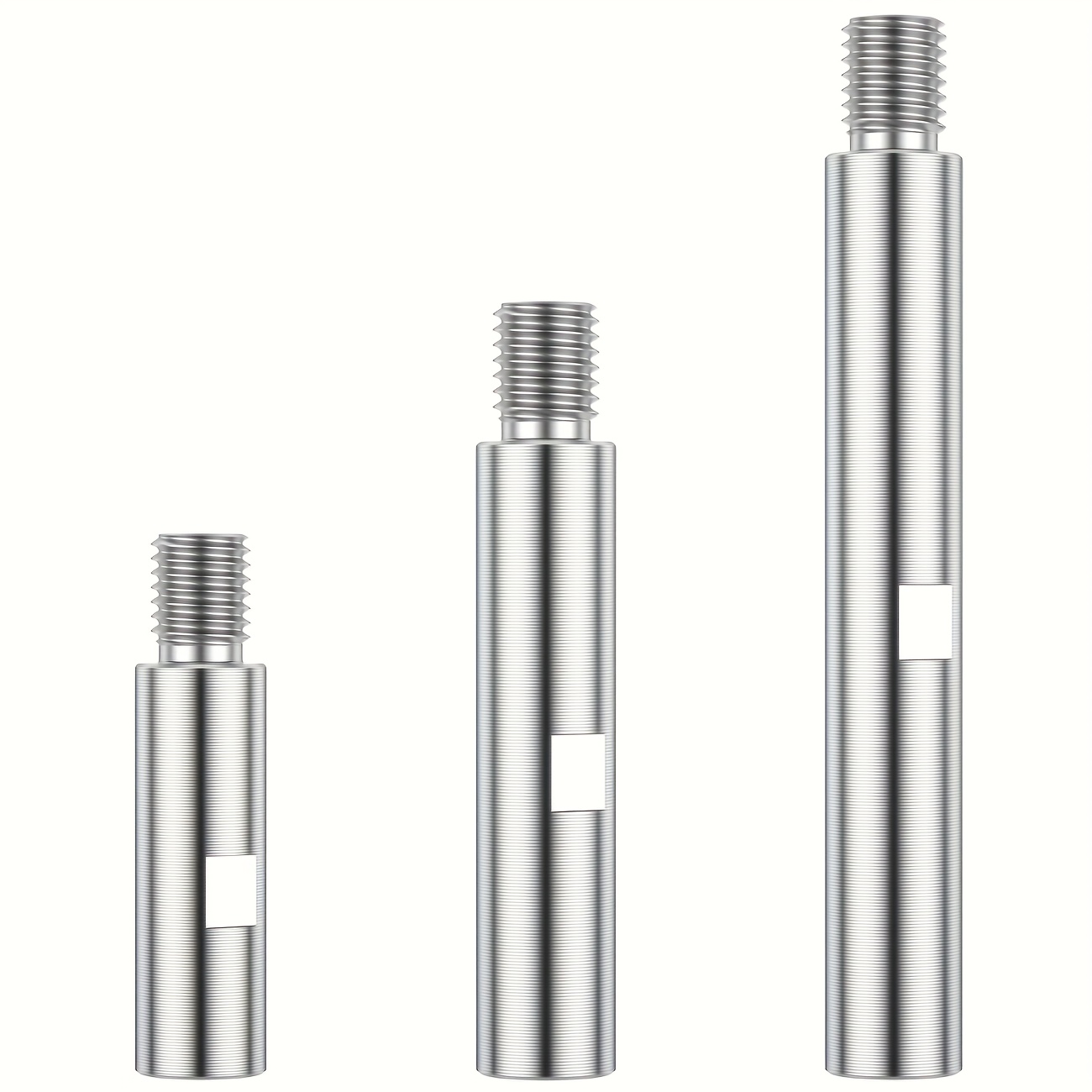 Image of 3pcs Extension Rods, M14 Rotary Polisher Extension Rods, M14 Threaded Extension Rods For Polishers, For Car Polishers, Polishing Pads, Car Care Accessories 75mm, 100mm, 140mm.