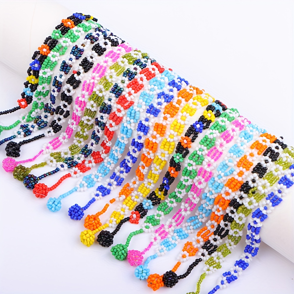 

15pcs, Fashion Colored Millet Bead Women's Bracelets, Bohemian Cute Mixed Random Style Jewelry Bracelets, Daily Party Accessories