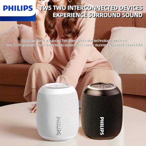 photo de l'article nouveau haut-parleur fil portable philips, de de la série tws, un haut-parleur de haute qualité adapté à lécoute de musique et au jeu