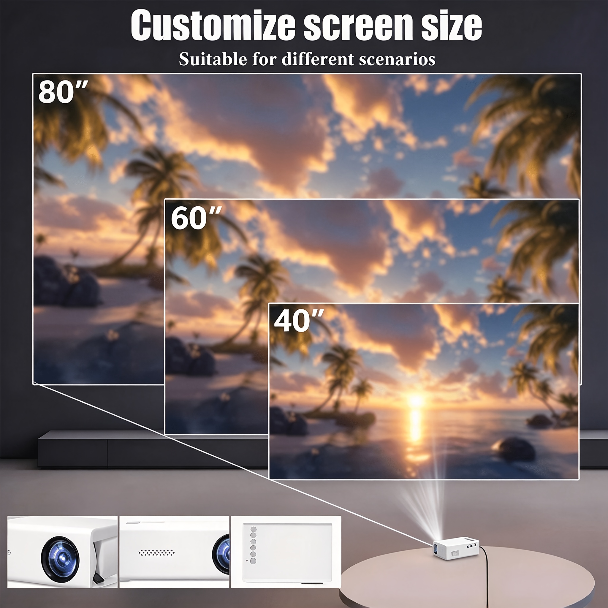 TEMU HY680 2026 Mini Proiettore per Uso , Proiettore da Cinema Cablato USB, Compatibile con USB, Smartphone, iPad, TV Box e Laptop - Proiettore Video