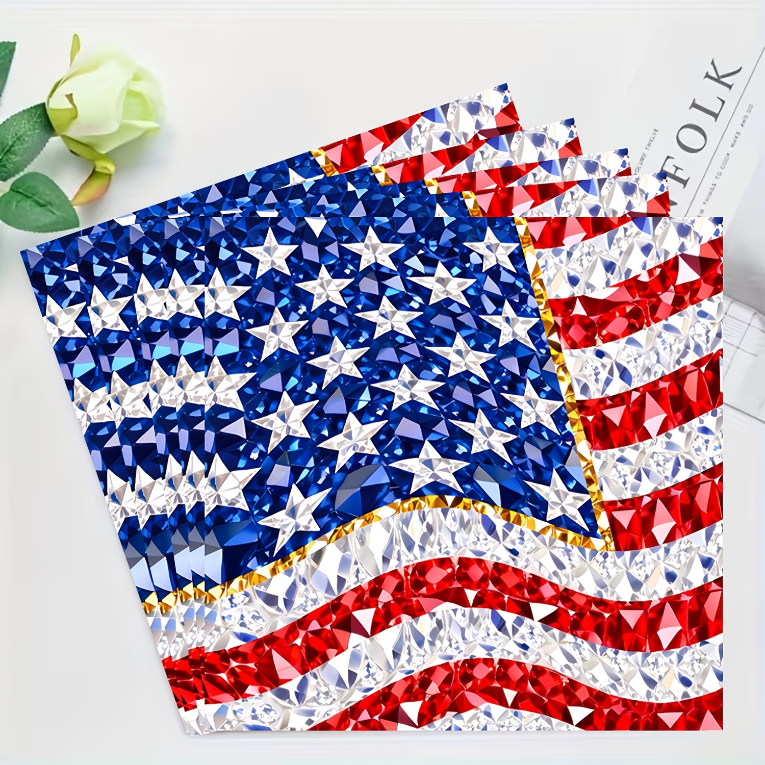 US-Flaggen-Muster Partygeschirr – 8 Große Pappteller (23 Cm) Für 4. Juli & American BBQ – Einweg & Stabil