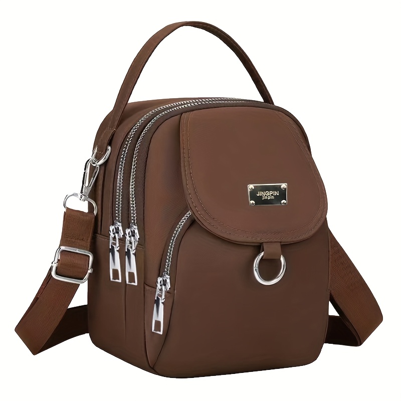 TEMU Men's Crossbody Bag - Unisex Men's And Women' Bag Shoulder Bag Casual Fashion Solid Color Multi Pocket Versatile Bag [zipper Random]