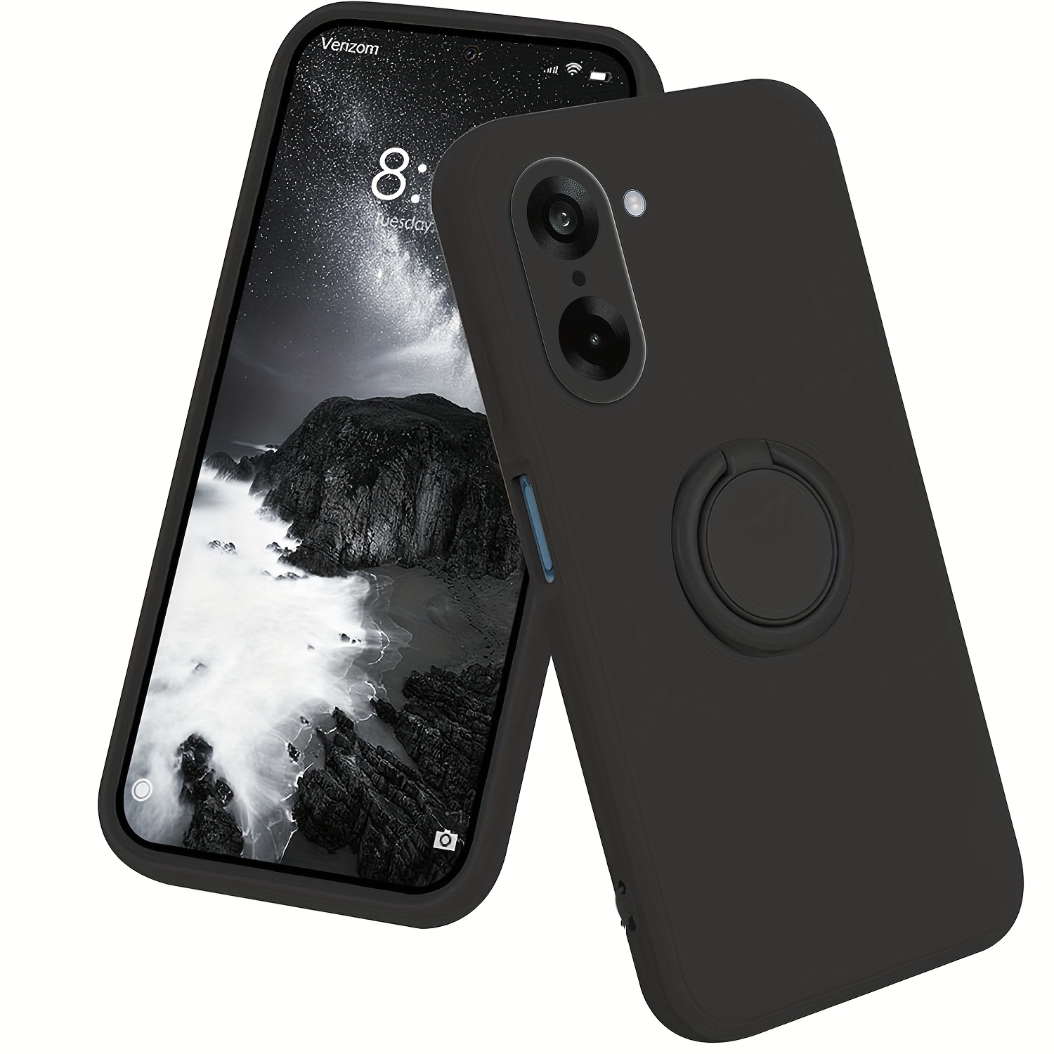 TEMU Hoesje voor OnePlus Nord CE5, met Ring, 360° Draaibaar Standaard Magnetische Autohouder Beschermhoes - 8 Kleuren