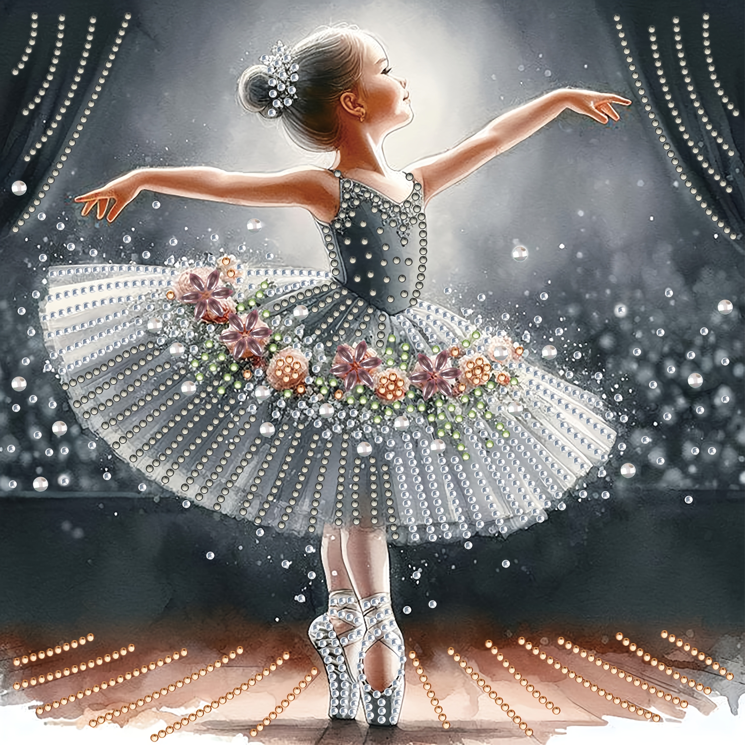 

Elegant Ballerina Diamond Painting Kit For Beginners - 11.8"x11.8" Acrylic Set With Unique Round & Irregular Diamonds, Living Room, Bedroom, Study Wall Decor