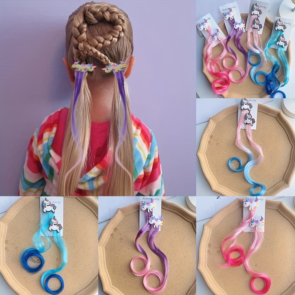 11 Farbige Haarverlängerungen Für Kinder & Frauen - 50 Cm, Mit Haarnadel-Clips, Glattes Synthetikhaar