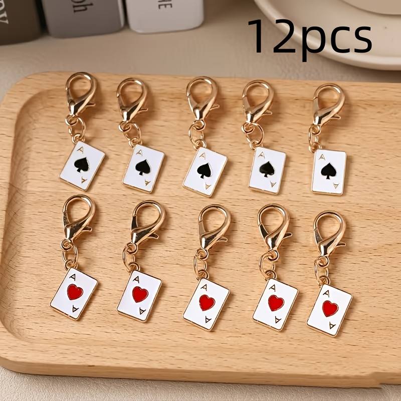 TEMU 12 pezzi Carte da Gioco e Compatte, Sei Set Ciascuno in e , Portachiavi, Ciondolo per Borsa, Regalo, Festa