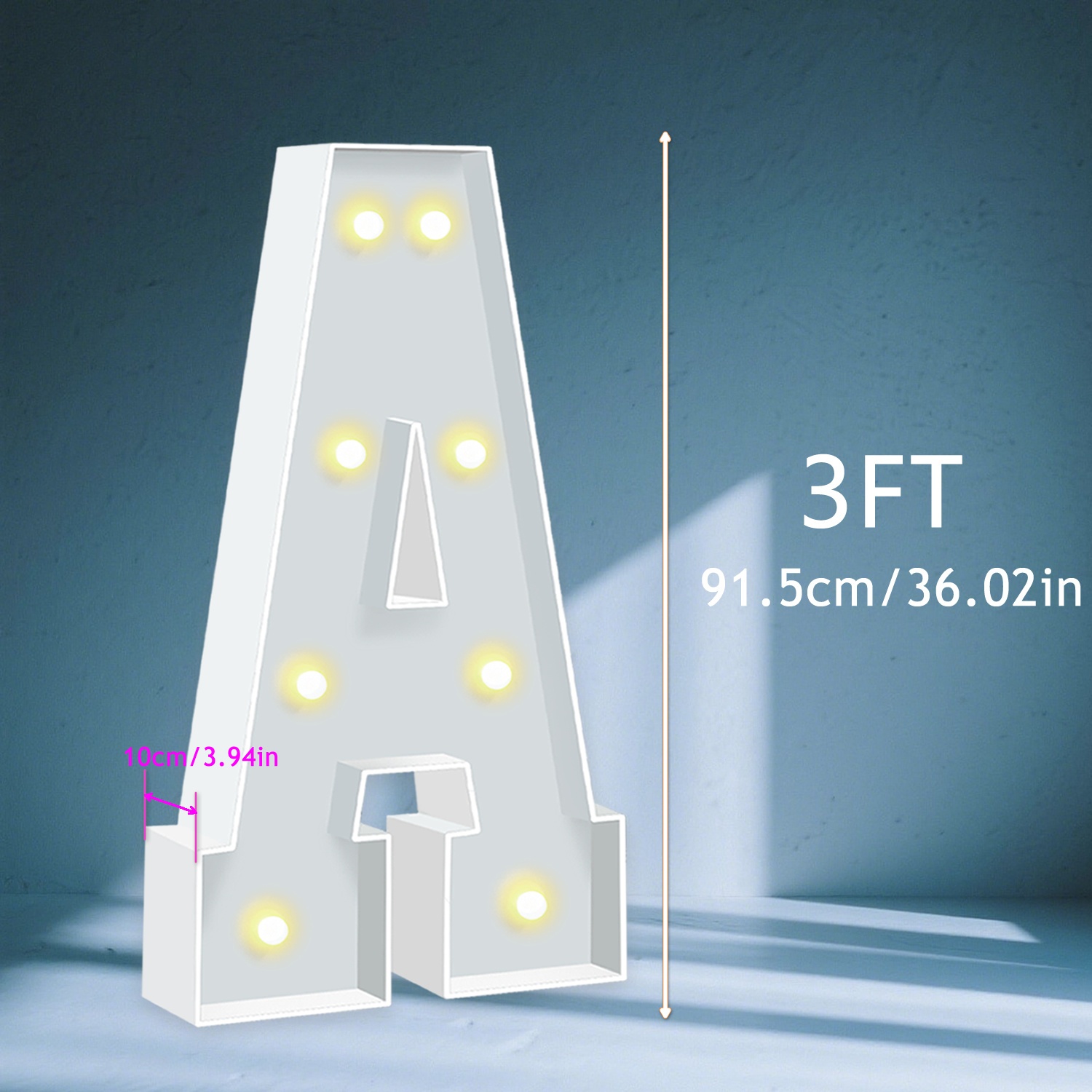 TEMU [warm Yellow Led Letters] Large 3ft Marquee Light Up Letters, 36.02" Warm Yellow Led Light Mosaic Letters A-z +, Perfect For Birthday Graduation