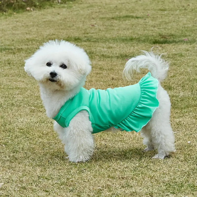 *-Emerald Dog Sleeveless Vest Dress - * * Hem * Machine Washable Pet Apparel for Small to Medium Dogs * for Outdoor * & Casual Wear * Fashion | Lightweight Fabric, Dog Clothes *-Emerald Dog Sleeveless Vest Dress - * * Hem * Machine Washable Pet Apparel for Small to Medium Dogs * for Outdoor * & Casual Wear * Fashion | Lightweight Fabric, Dog Clothes