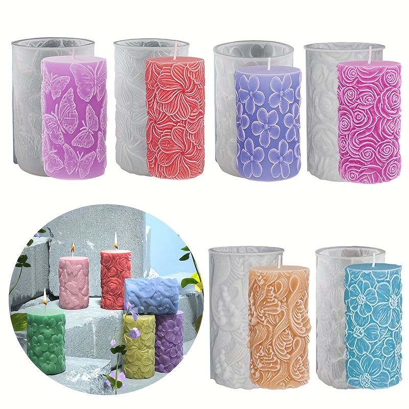 

Cylinder Candle Molds Silicone Mold For Candle Making, Pillar Candles Resin Mould Epoxy Resin Casting Molds Diy Aromatherapy Candles, Wax, Soaps, Polymer Clay