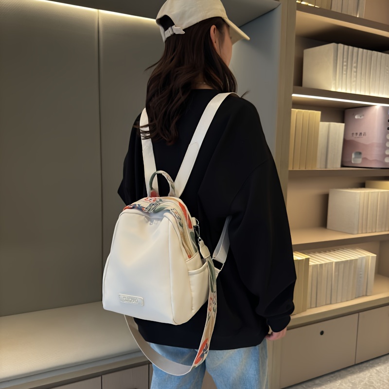 

Minimalist Solid Color Small Backpack, Versatile Daily Use Commuter Rucksack For Women