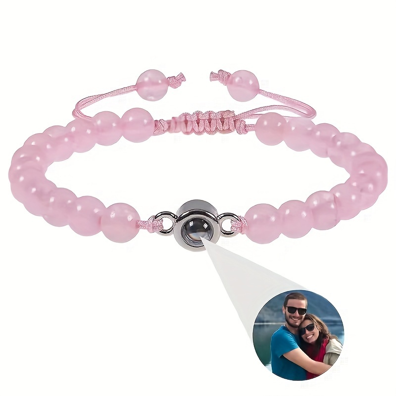 Personalized Photo Projection Bracelet, Customizable Charm