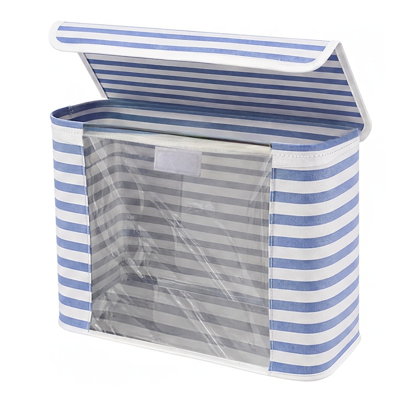 TEMU 24-liter Large-capacity Toilet Paper Storage Box, Multi-functional Paper Holder, Bathroom Accessory, Foldable Tissue Storage Basket, For