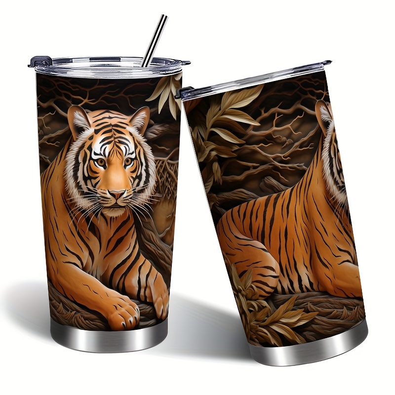 

20oz Steel Wooden Engraved - Double-walled Insulated Mug For Hot And , For Hunters And Enthusiasts