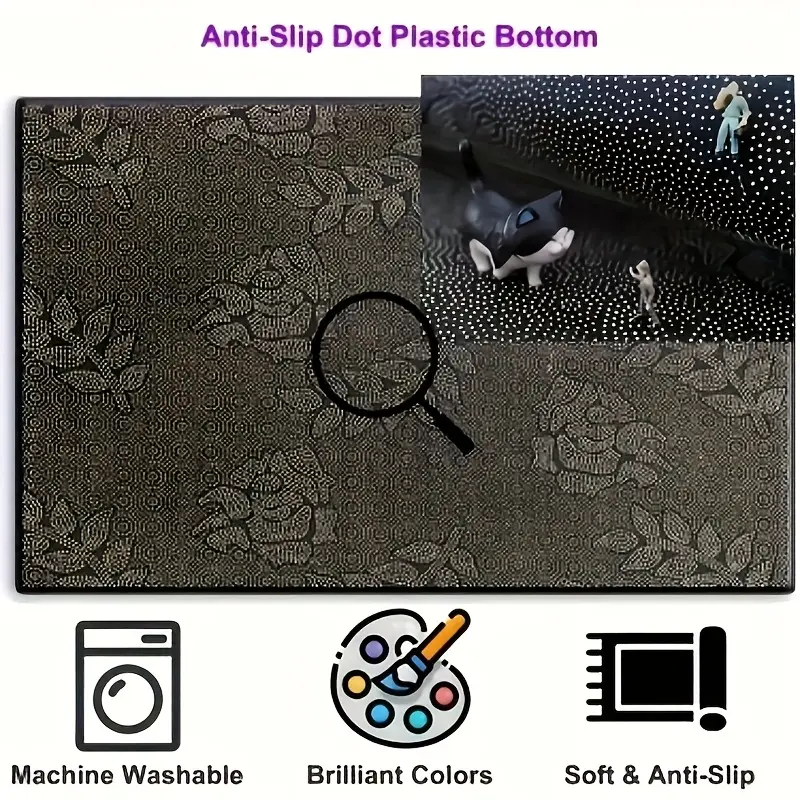 dinosaur pattern soft thickened mat 8mm machine washable suitable for bathroom room bedroom multifunctional indoor decorative mat dinosaur bathroom decoration Product details 7