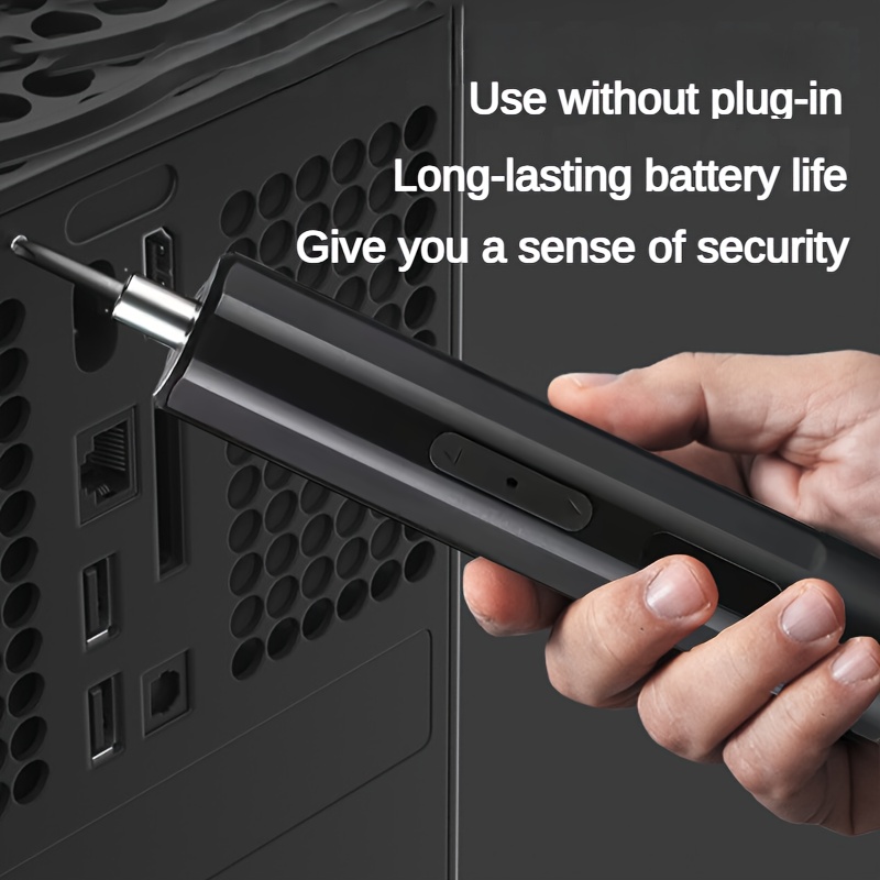 TEMU 1pc Multi-functional Electric Screwdriver With 2 Screw Bits, Usb-rechargeable, Perfect For Simple Household Device Maintenance