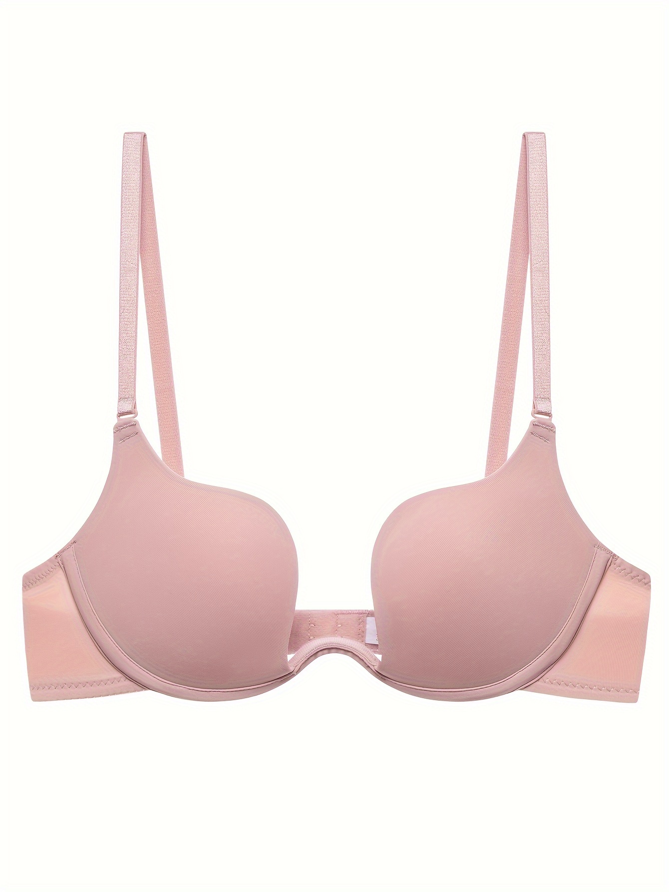 Victoria's Secret Pink Wear Everywhere Super Push-Up Bra, Black Solid, 34D  : : Fashion