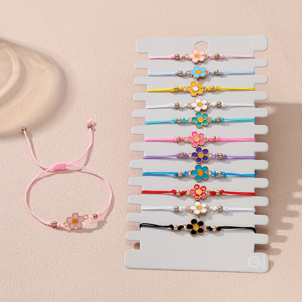 A Set Of Women's Trendy Bracelets Featuring A Bohemian Style With Fresh, Handcrafted And Floral Accents, Perfect For Casual Wear, Vacations, And As Holiday Gifts