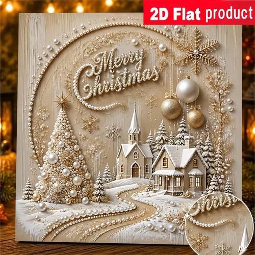 item picture new diy diamond painting kit golden christmas country snow scene decorative art suitable for beginners ideal for home or office wall decor gift holiday decoration holiday artwork detailed quality