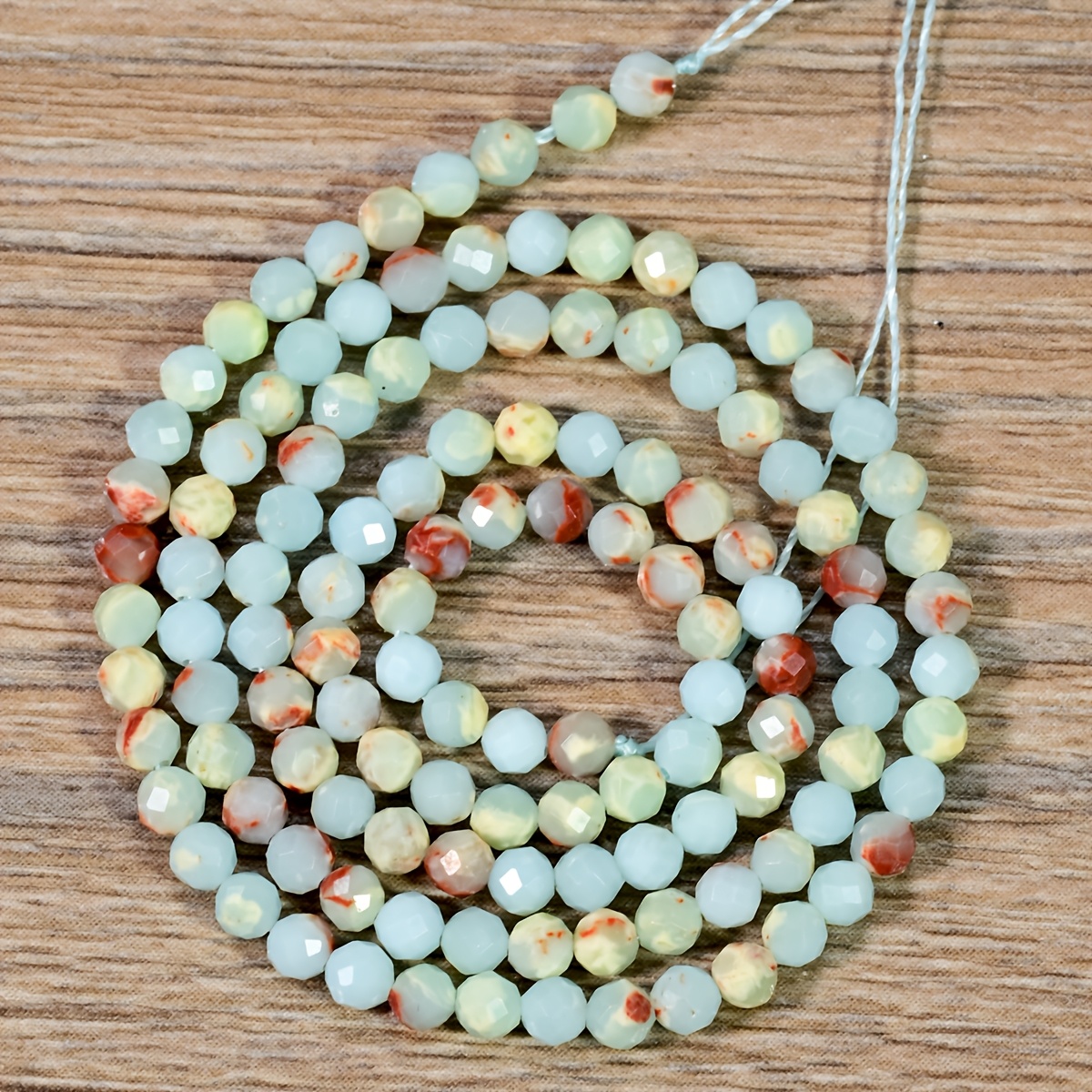 TEMU Natural Shoushan Stone 3mm Loose Beads, Natural Stone Spacer Beads For Jewelry Making, Diy Women's Jewelry Accessories, 36cm Strand With 120-125