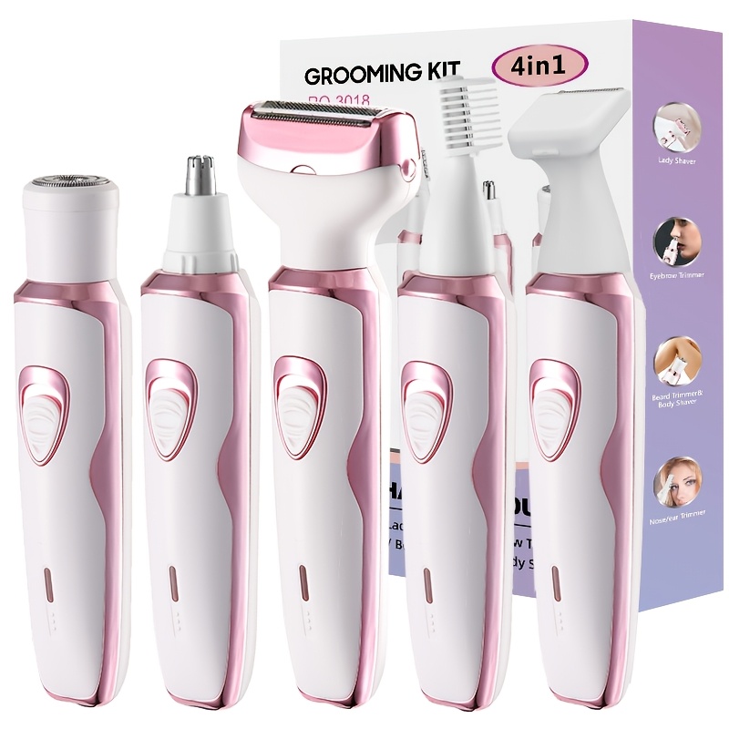 TEMU Set Epilatore Elettrico Multifunzionale da Donna, Ricaricabile USB, per Rimuovere i da Sopracciglia, Naso, , Gambe e Altre Zone. Portatile e