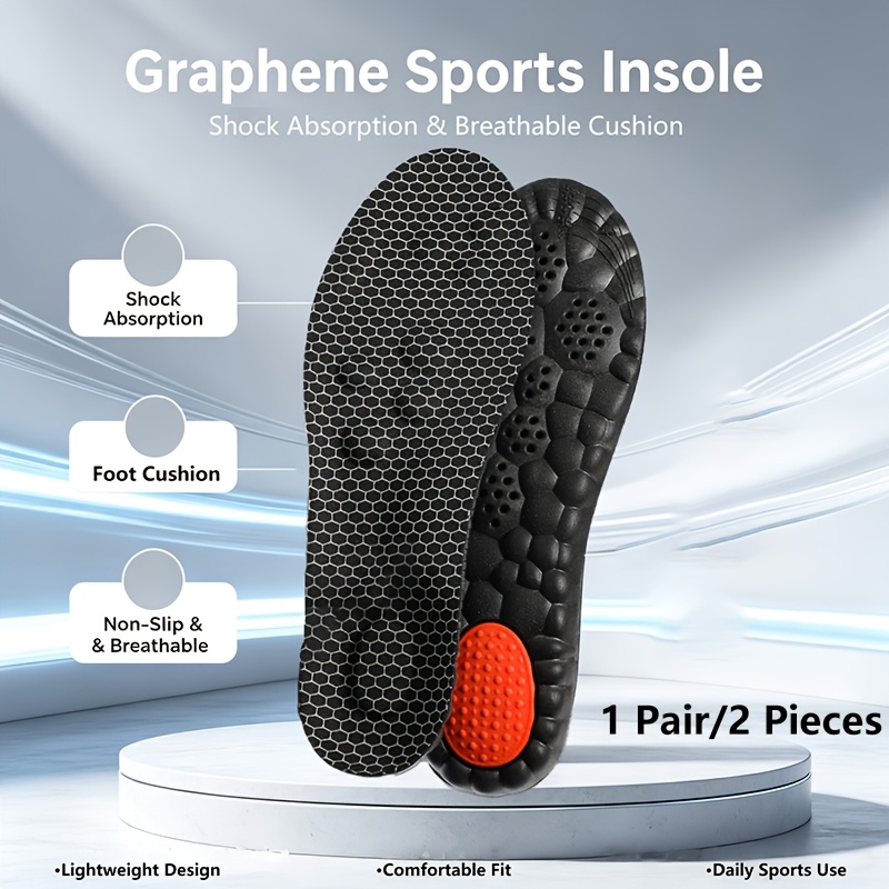 Graphene Arch Support Insoles, Rebound Cushion Material, Sweat Wicking & Non-stuffy, For Sports & Long Standing