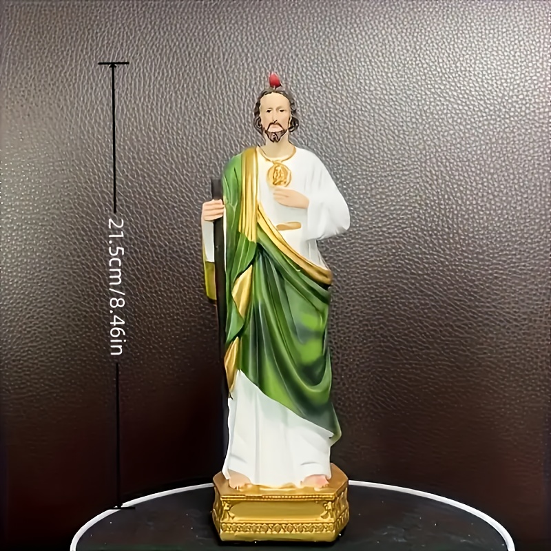 item picture 1pc exquisite   statue figurine with stick   decor durable resin construction vibrant   iconic     home decor ideal vintage easter decoration thoughtful religious  