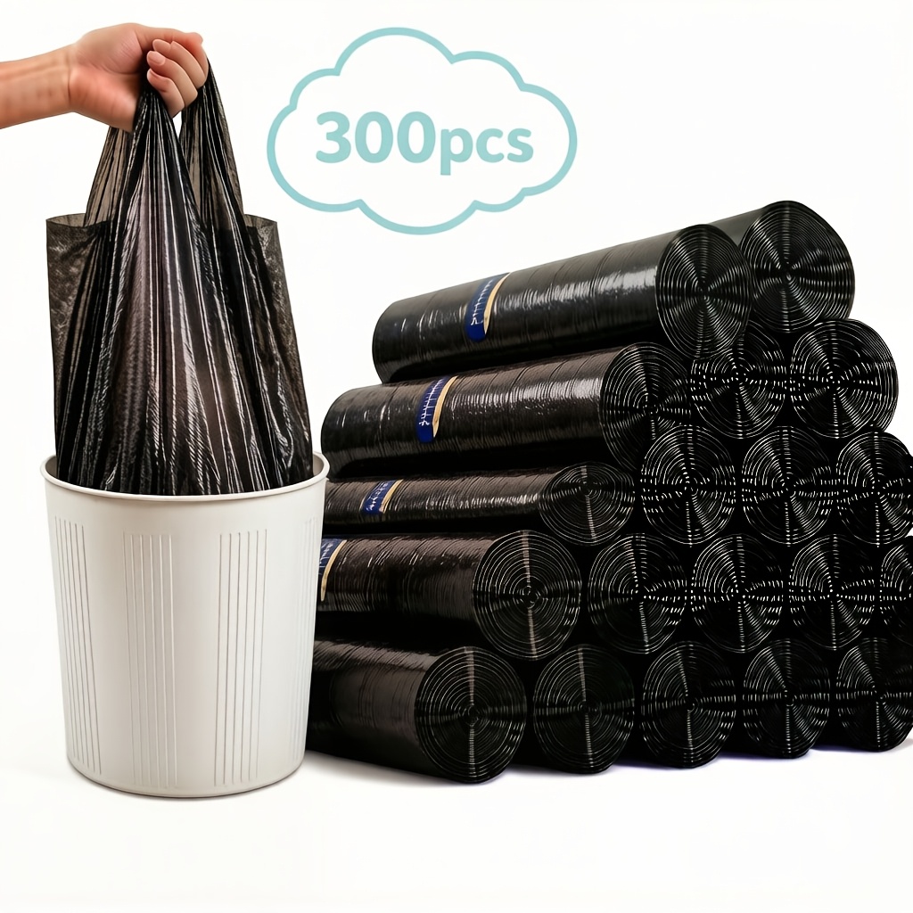 E-shop Verdickte Müllsäcke im Westen-Stil (300 Stück pro Packung), Einweg-Plastiktüten für den Haushalt, geeignet für Küchen, Wohnzimmer, Schlafzimmer