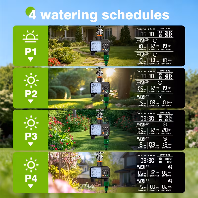 timer for garden hose 2 zone sprinkler timer with rain delay manual watering automatic irrigation for yard lawn Product details 5
