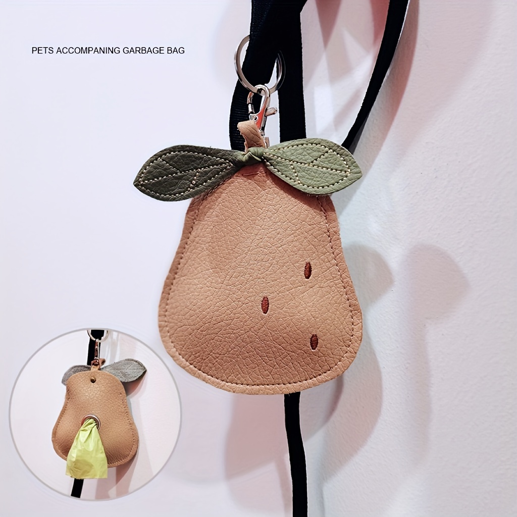 

New Fashion Pu Leather Portable Dog Bag Pick Up Litter Bag Collection Distribution Bag Lead Rope Hanging Bag Pet Poo Bag