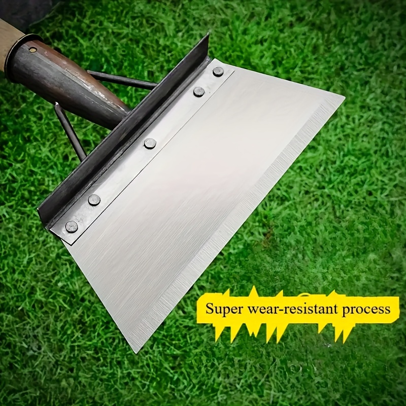 TEMU 1/2pcs Multifunctional Manual Garden Shovel, Snow Shovel, De-icing Shovel, Household Cleaning Shovel, Stainless Steel Steel Shovel Blade,