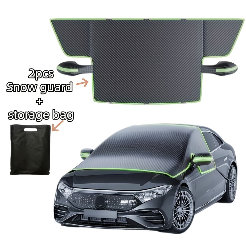 TEMU Magnetische voorruitbescherming voor auto, heavy-duty Oxford-stof vorstbescherming sneeuwschild, UV-bescherming zonnescherm, weerbestendige
