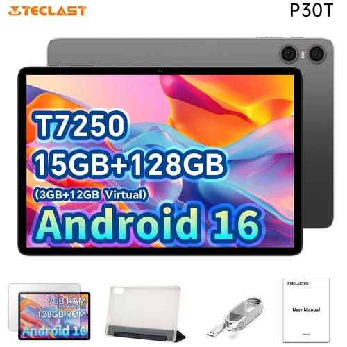 imagen del artículo tablet pc p30t con pantalla de 10.1 pulgadas, de de 90 hz, t7250 -core -g57 gpu, 15 gb (3 gb + 12 gb de extensión) de y 128 gb de almacenamiento con soporte para tf de 2 tb, ai 3.0, carga tipo c, , tablet, pad