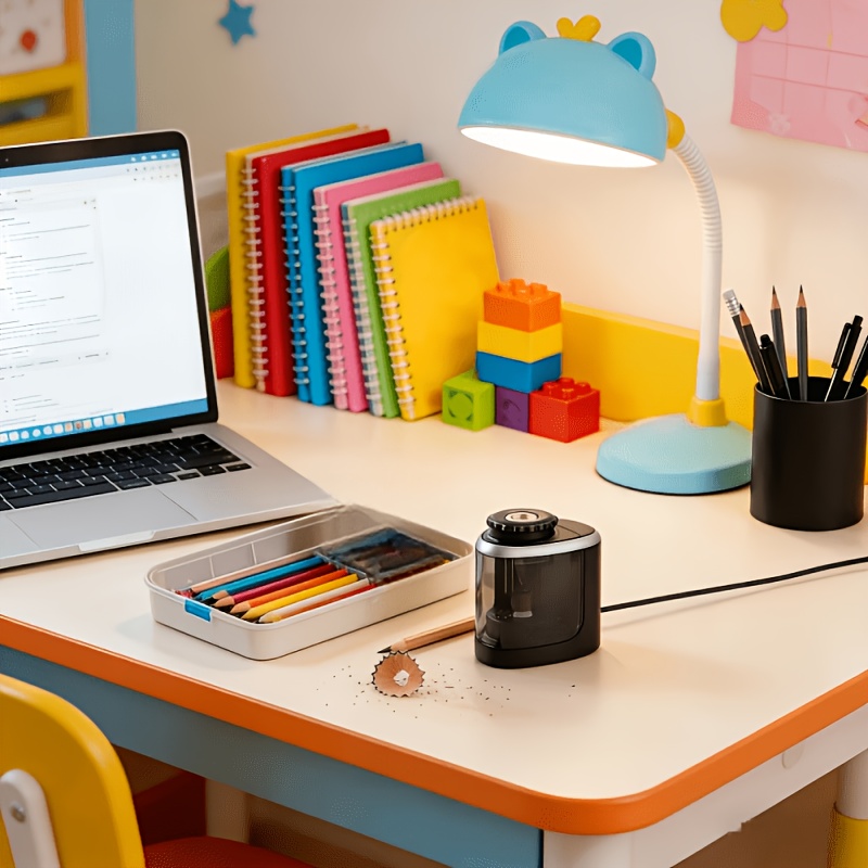 TEMU électrique moderne, automatique de bureau, fournitures de bureau, alimenté par pile AAA (piles non incluses), convient aux crayons de 6-8 mm,