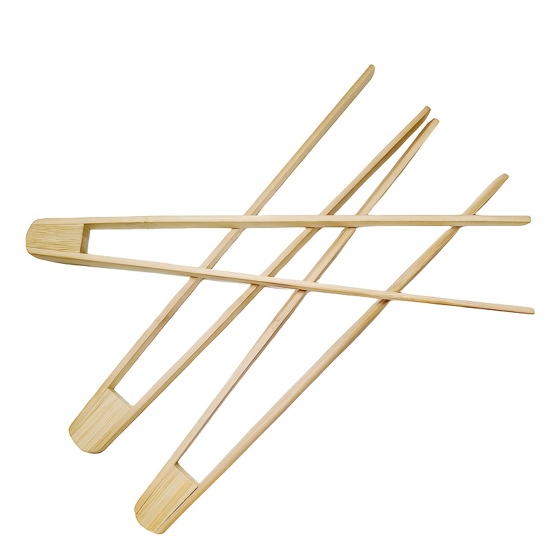 2/3pcs, Bamboo Kitchen Utensils Bread Tongs, Cooking Tools, Clamps, Suitable For Home Kitchen, Restaurant, Hotel, Canteen