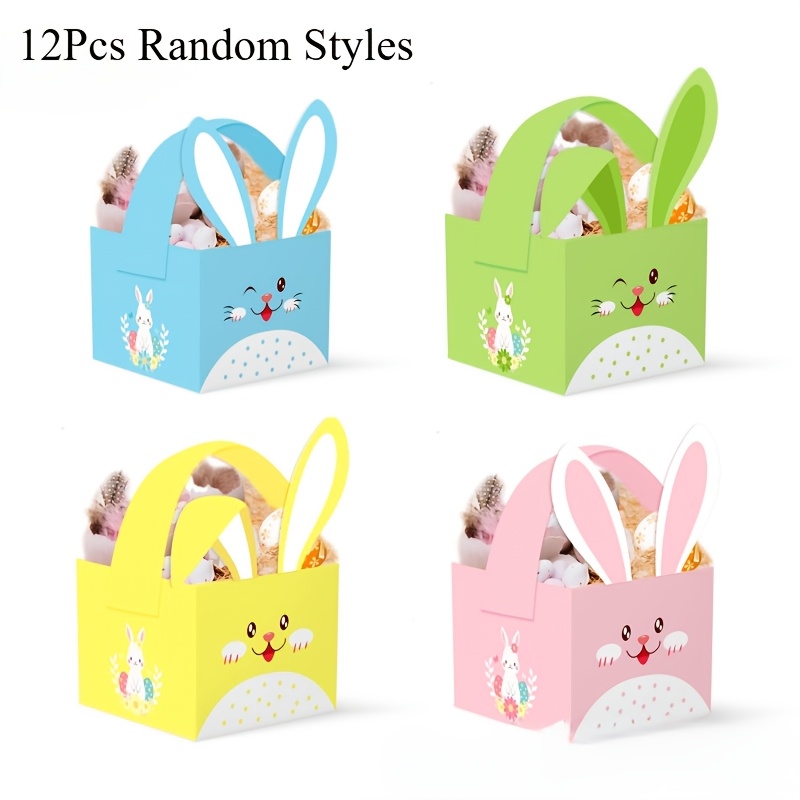 

12pcs , - Hand-held Baskets For Rabbits, Eggs, Hens, Party Gifts, And Irregular Boxes.