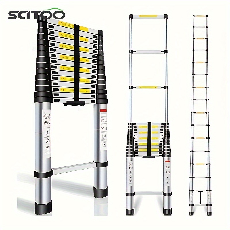 

Telescoping Ladder 20.3ft, Telescopic Extension Ladder, Aluminum Alloy Folding Ladder Portable Multi- For Indoor Outdoor Work, Heavy Duty 330 Lbs