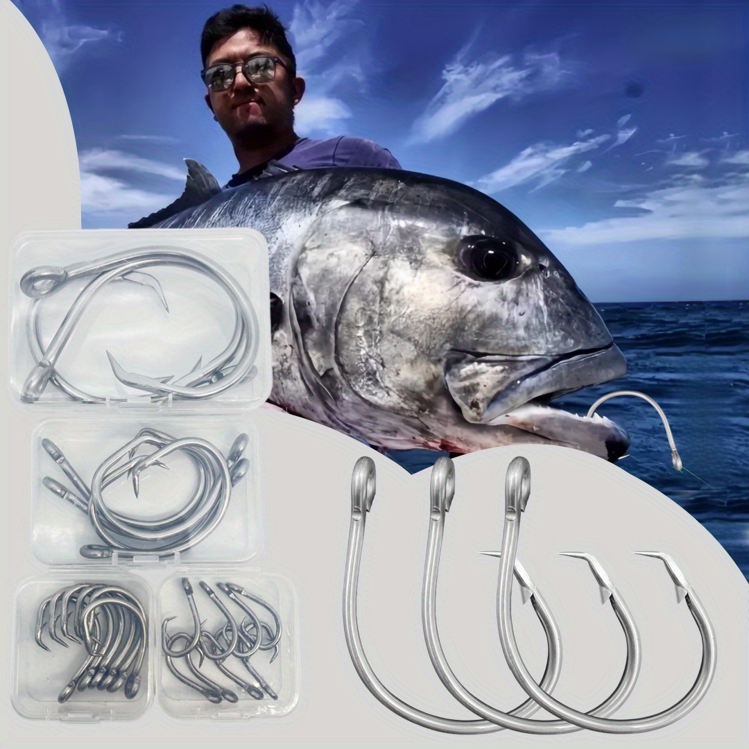 a deep sea fisherman hooks a big fish Large Barbed Offshore Trolling Fishing Hooks for Deep Sea Fishing * Hooks,  Extra-Large * Steel Fishing Hooks, Suitable for Deep * * Ocean Wave Fishing  *