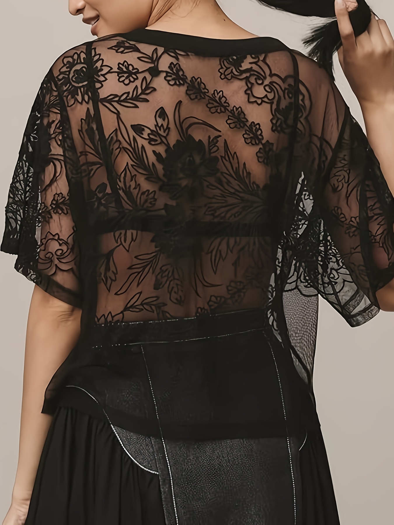 トップス ADALEE EMBROIDERY MESH BLOUSE Adalee Lace Inset Blouse – THREAD
