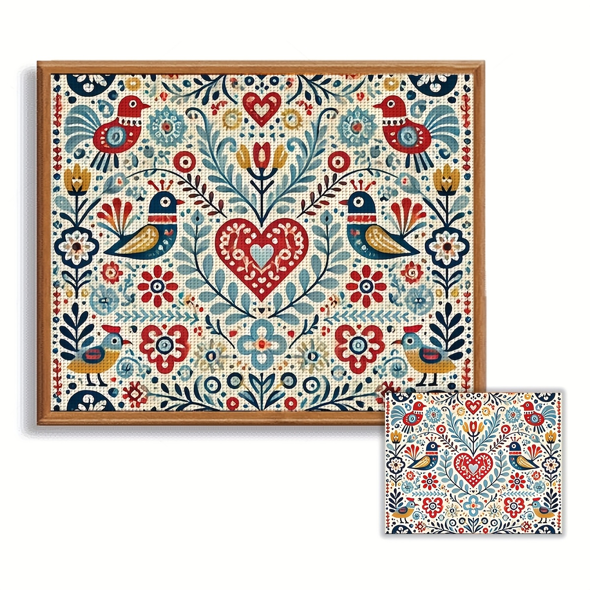 TEMU 1pc Frameless 40x50cm/15.7x19.7 Inch 11ct/14ct Printed Cross Stitch Diy Kit, Beautiful Patterns, Suitable For Relaxing Diy Cross Stitch Sets For