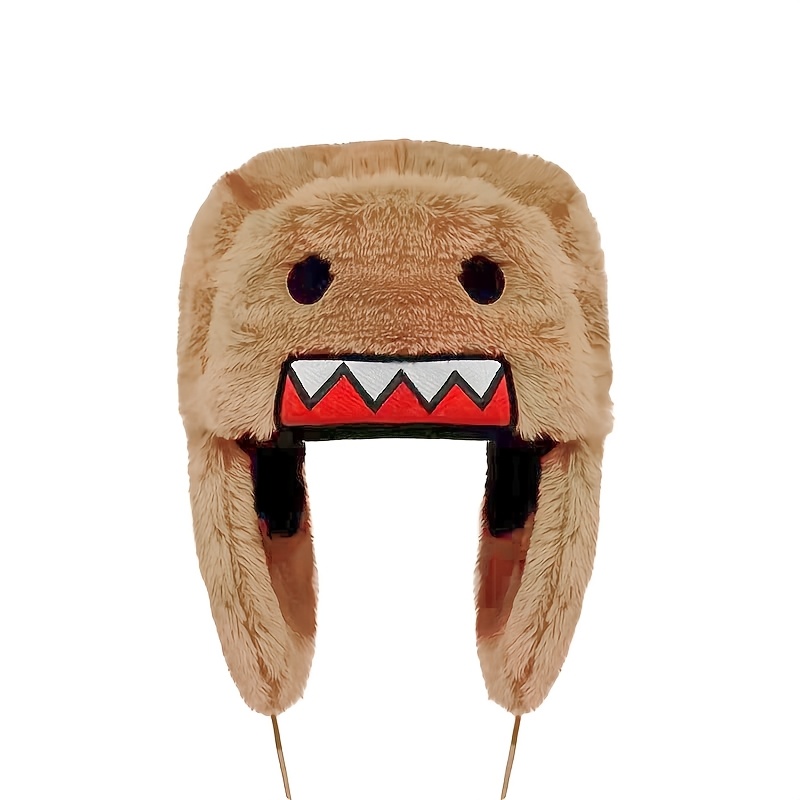 TEMU A Fun Cartoon Monster Winter Plush Hat, A Warm Ear Flap Pilot Hat, A Soft And Fluffy Cold Weather Headwear, Unisex, Suitable For Daily Wear And
