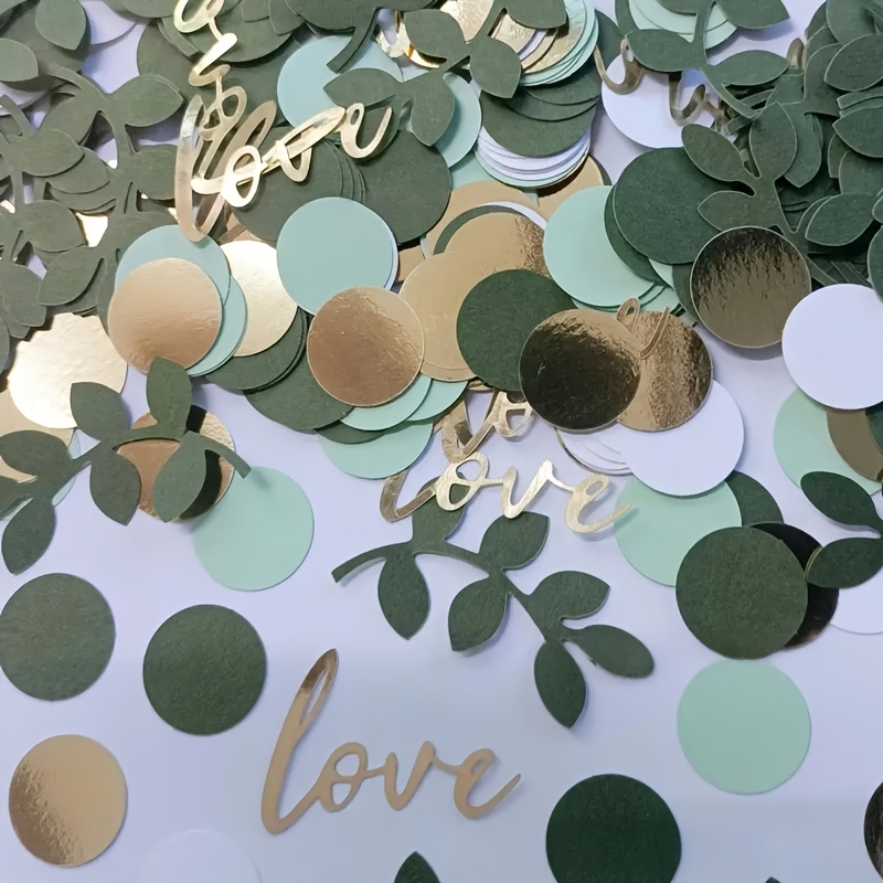 Image of 200pcs Elegant Snowflake Confetti With "love" Lettering & Leaf Patterns Suitable For Weddings, Birthdays, Graduations - /party Decoration / /golden - Paper Snowflakes For Table , Festival