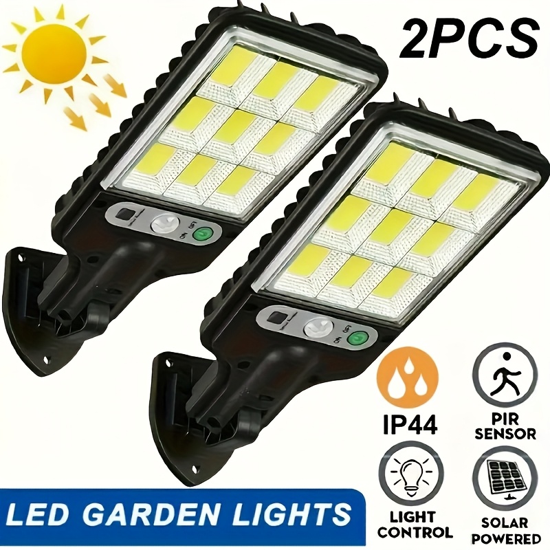 TEMU 2 Solar Street Lamps, Outdoor Ip44 Waterproof, Led Solar Wall Lamps, Body Sensing Garden Lamps, 108cob -3 Lighting, Smart Light Control, Suitable For Courtyards, Gardens, And