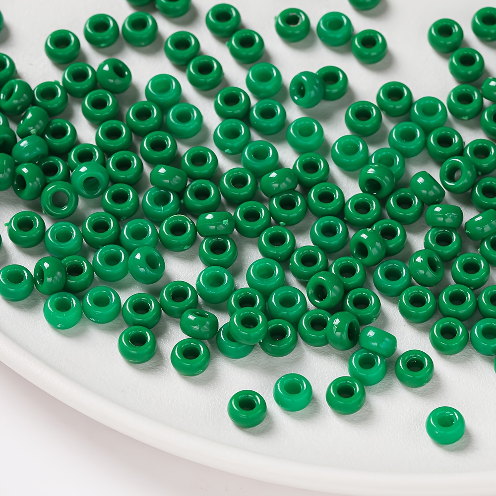 TEMU 100pcs/Lotes 4 X 7Mm Cuentas Acrílicas de Agujero Grande, Cuentas Sueltas Espaciadoras de Color para Collar, Pulsera, Dijes de Teléfono,