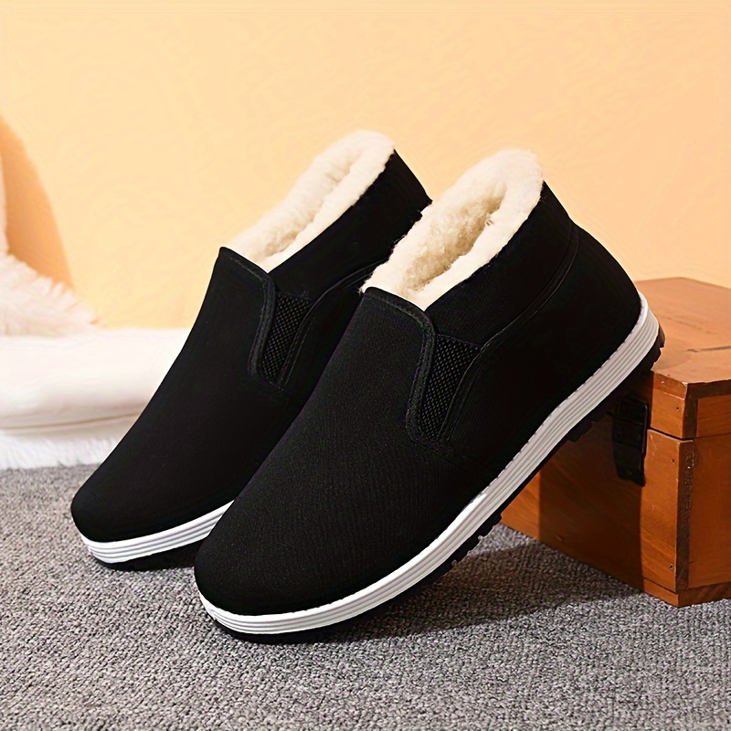 mens winter warm fleece lined slip on sneakers casual non slip   shoes for everyday outdoor activities details 7