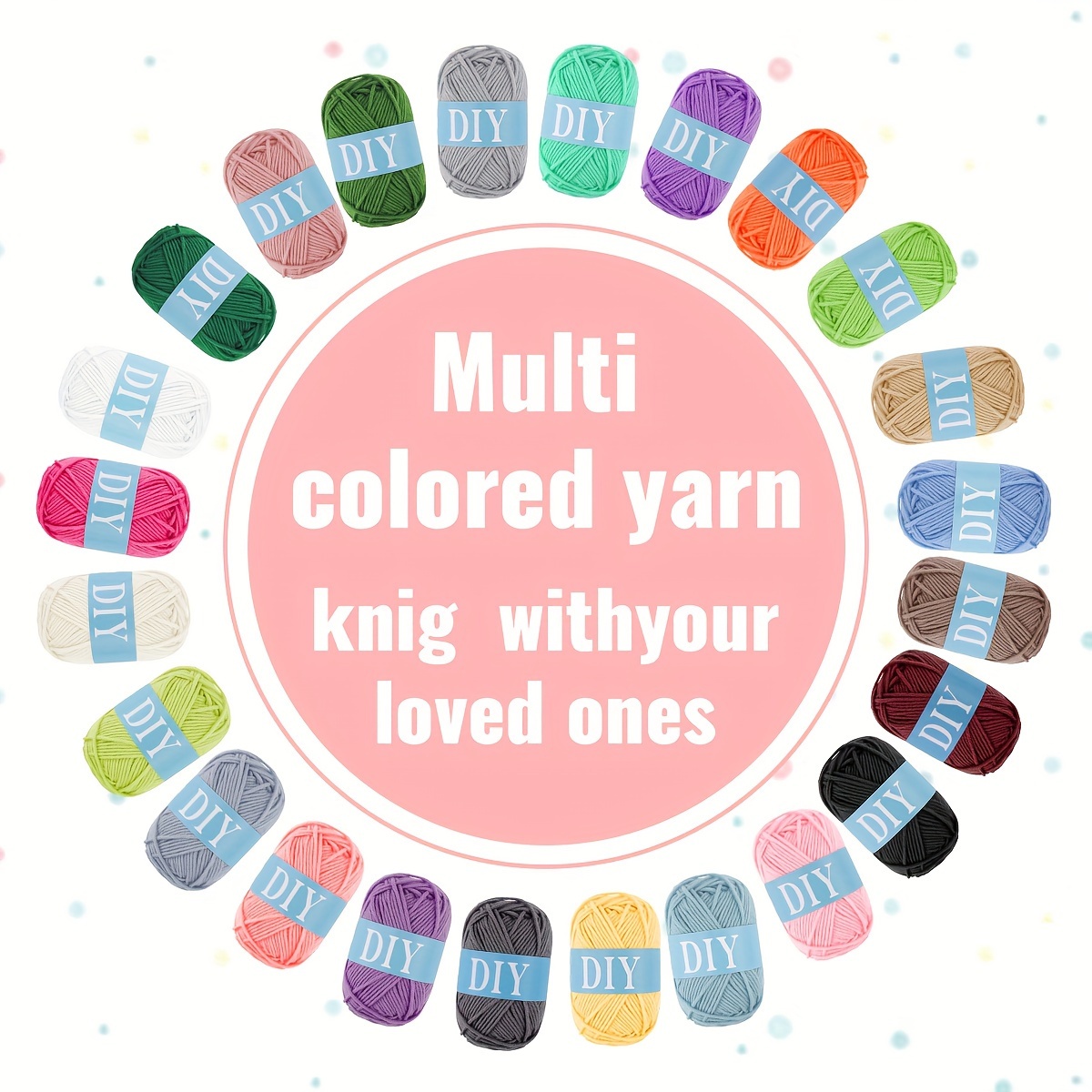 

24 Colors Polyester Yarn Set, Comfortable Diy Craft Knitting, Sewing, Crochet Scarves, Hats, Art Supplies, Mixed Colors