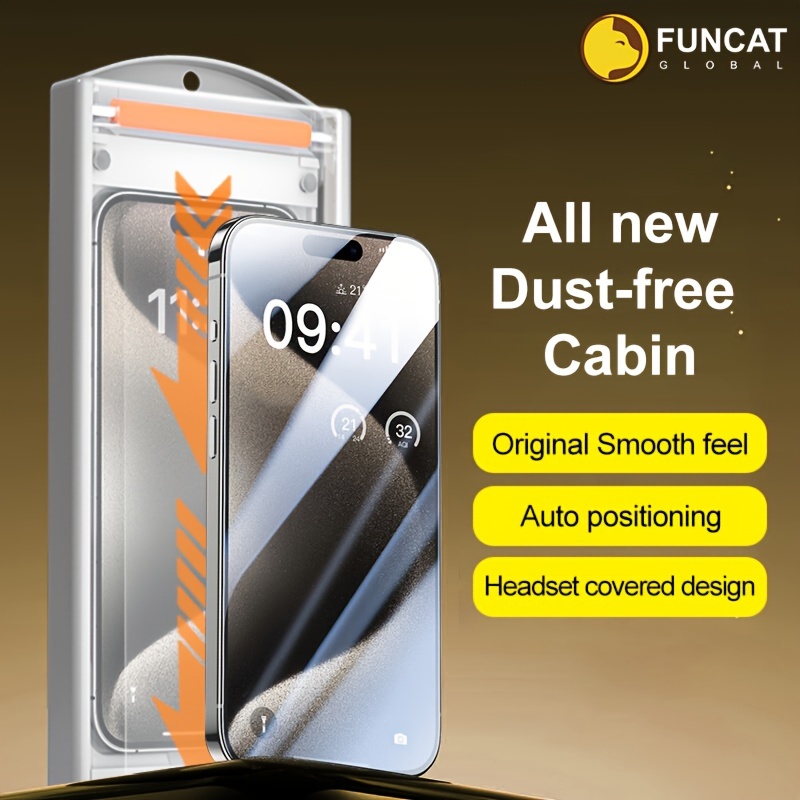 

Global Cabin; Privacy (28° 2 Sides) 3pcs Auto-positioning, Auto Dust Cleaning, Bubble Free, Full Coverage, Easy Installation. Fingerprint-proof, Waterproof. [3pcs + 1 Reusable Cabin]